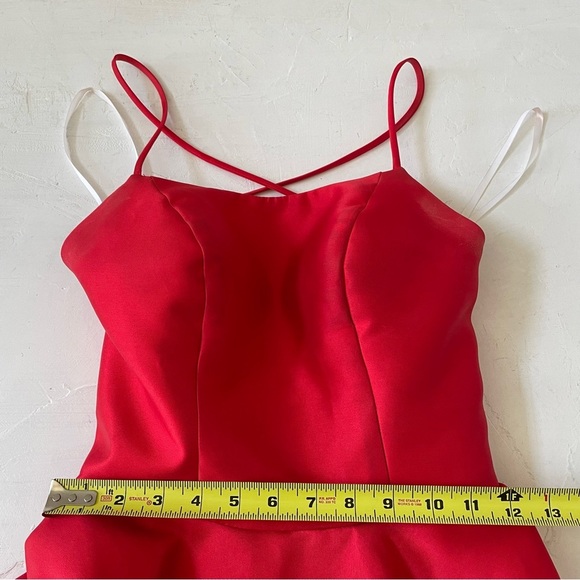 ALYCE PARIS RED DRESS SHORTS HOMECOMING SPAGHETTI STRAPS SIZE 0 - Picture 4 of 12